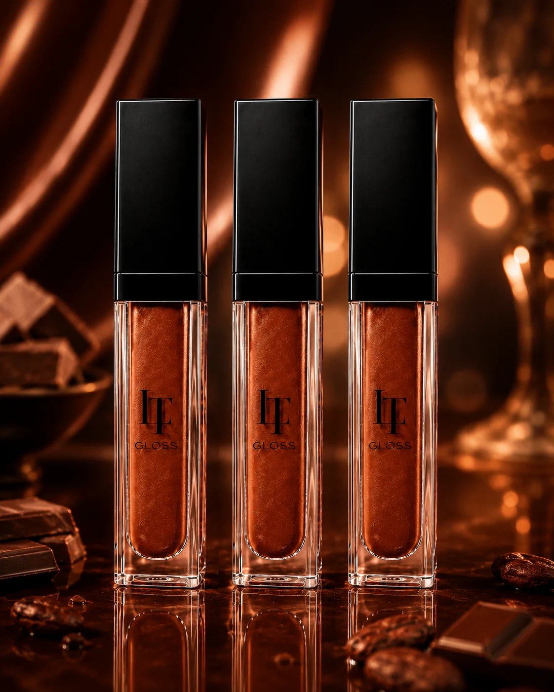 Kit com três LT Gloss Cacau